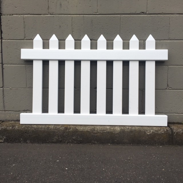 FENCE (PICKET), White PVC Colonial Picket 1.2mL x 80cmH